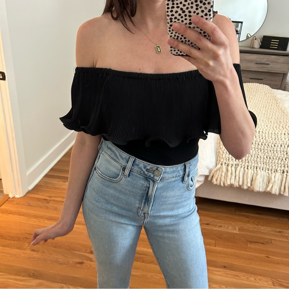Jealous Tomato Black Off-Shoulder Blouse
